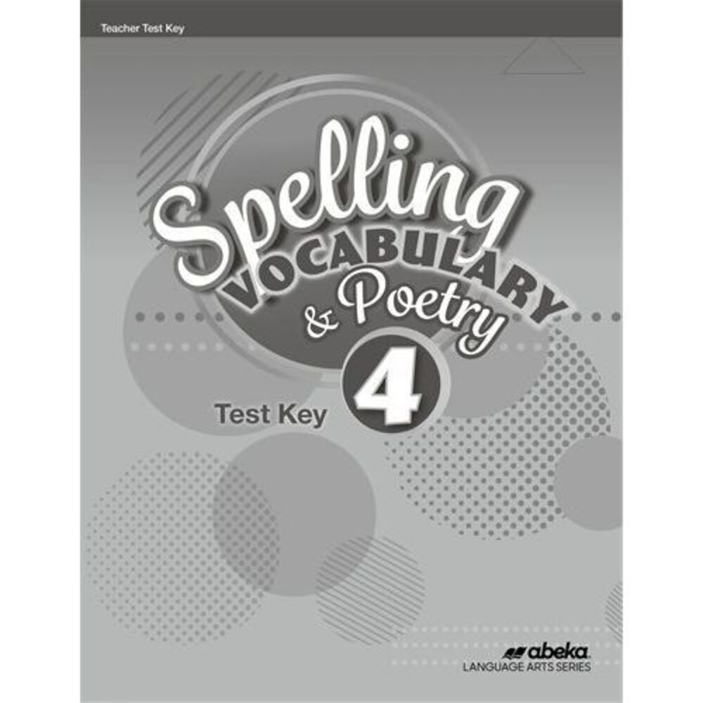 New Abeka 4th Grade 4 Spelling Vocabulary & Poetry Teacher Test Key Book